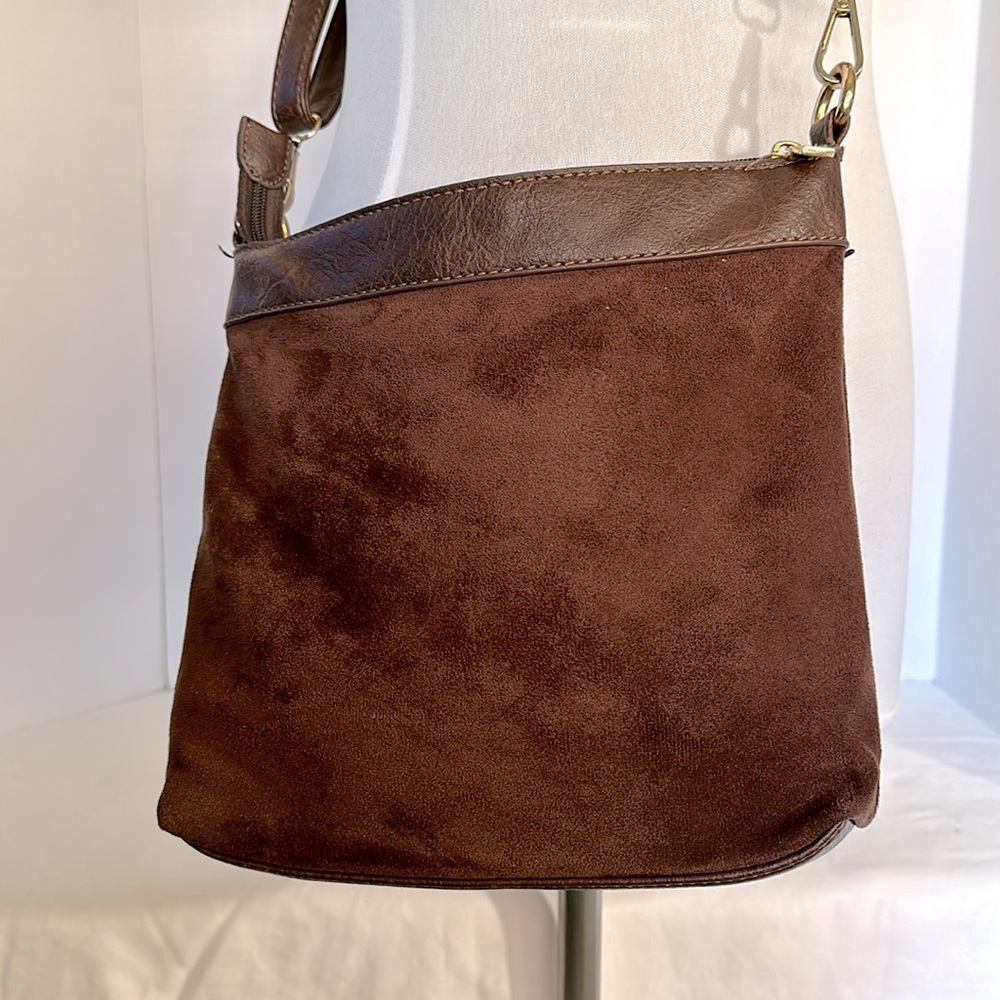 Malibu Skye brown faux side cross. Body purse like new w:leopard print interior - Picture 2 of 4